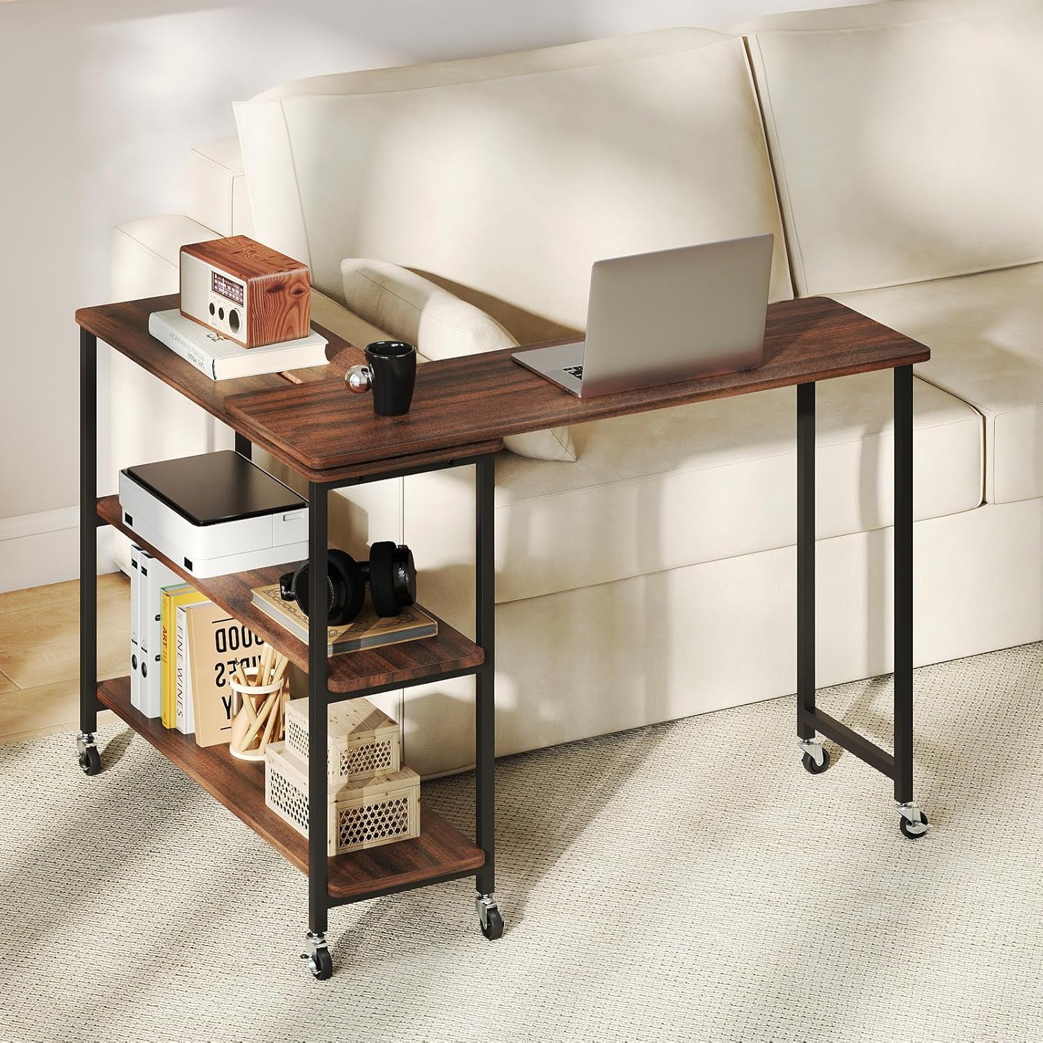 Desk Setup Laptop - 360 ° Table d'appoint rotative avec