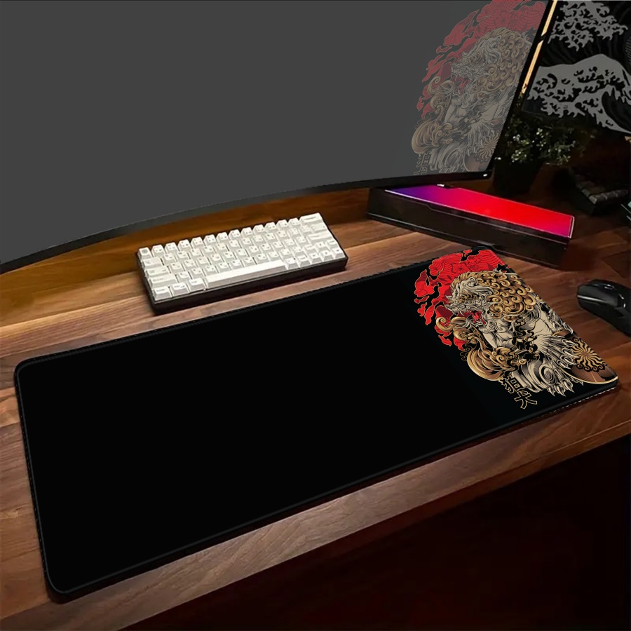 Desk Setup Art - Tapis de souris noir ONI, grand