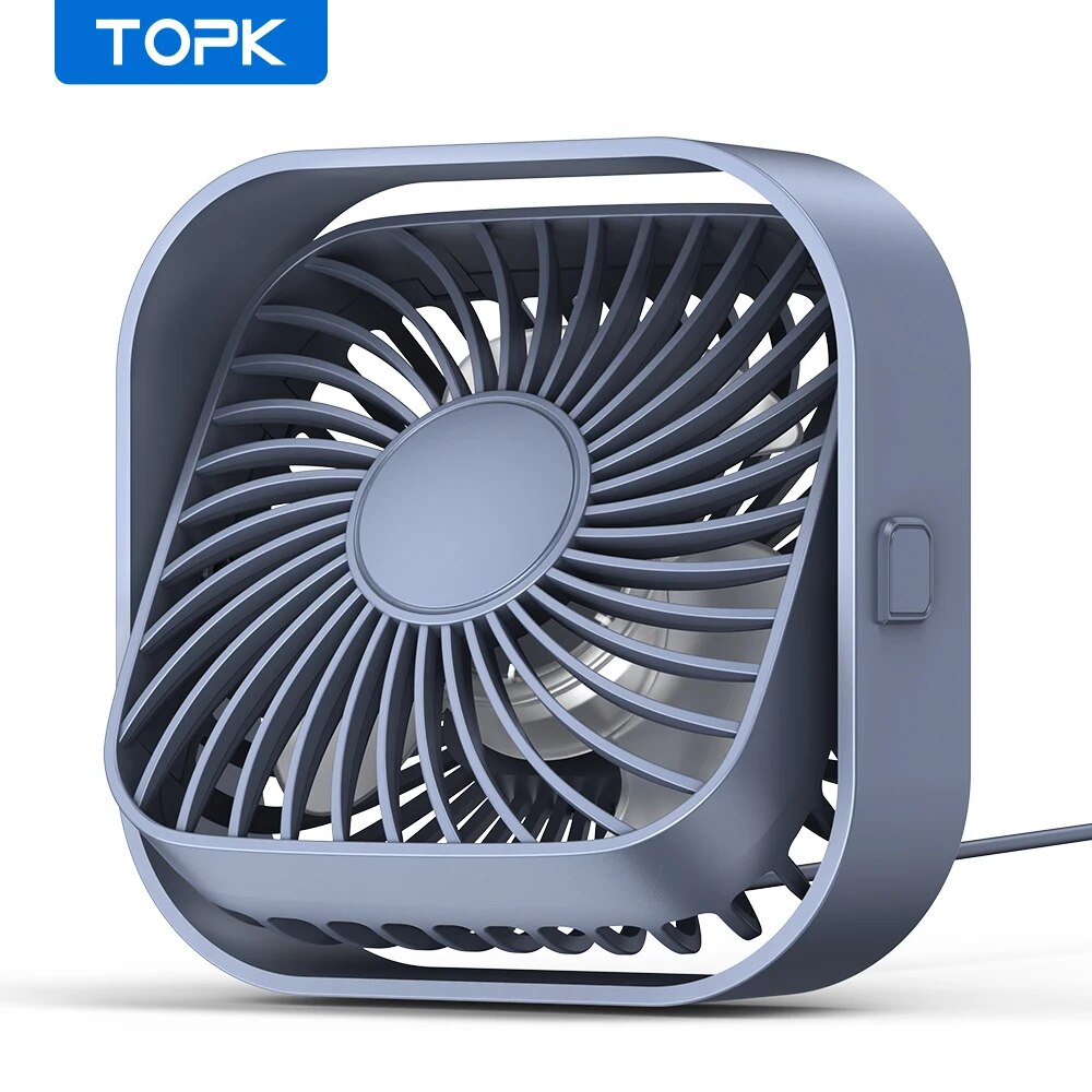 Fan Desk Small Usb - TOPK-Ventilateur de bureau USB, débit d'air
