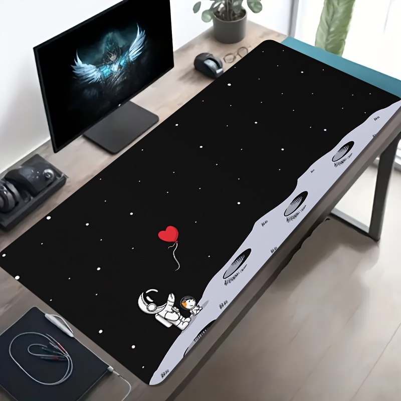 Desk Setup Laptop And Pc - Tapis de souris de jeu surdimensionné