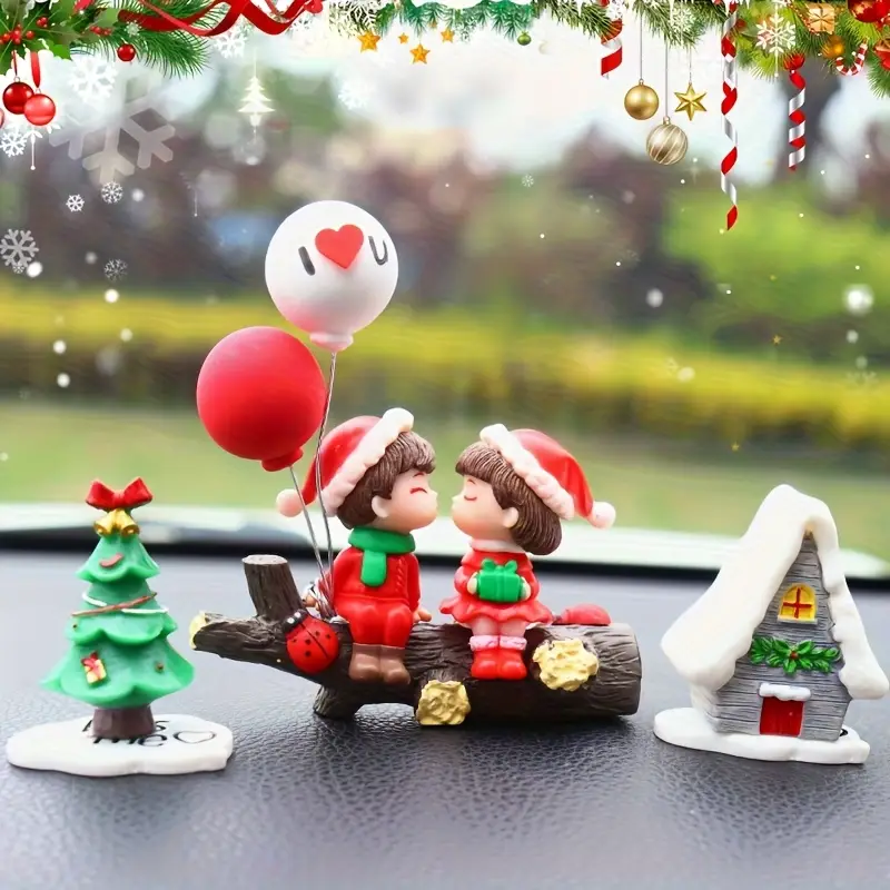 Desk Setup Nature - Micro accessoires de paysage de noël,
