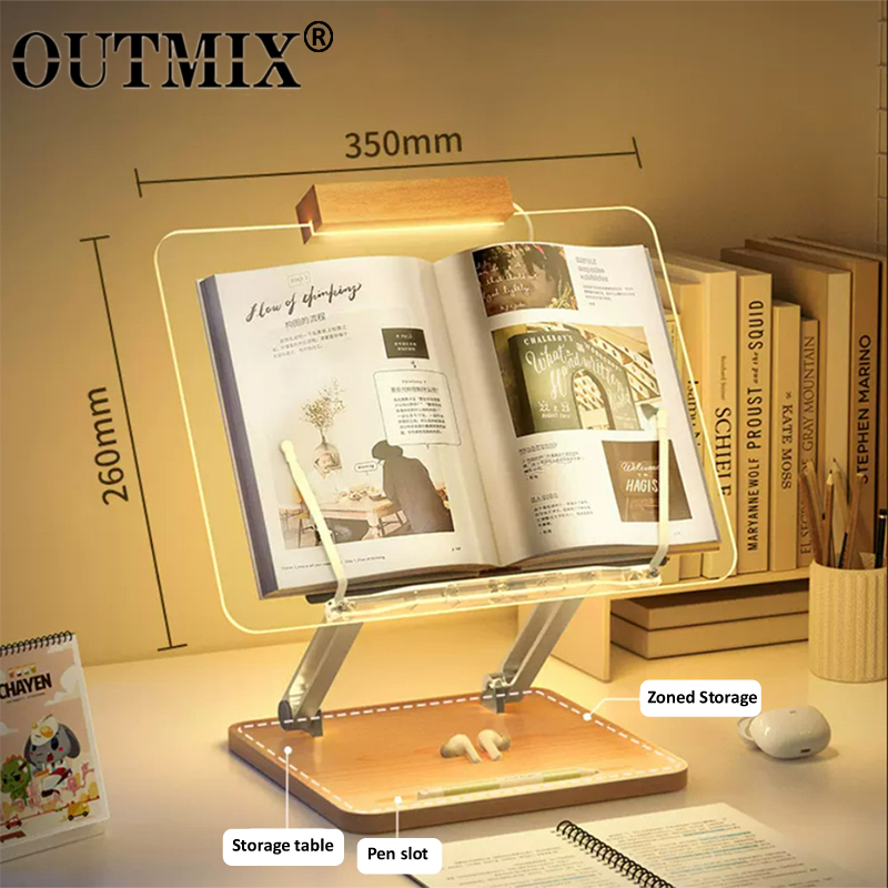 Desk Setup Lamp - Support de lecture en bois avec