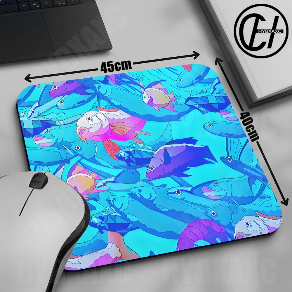 Desk Setup Blue - Tapis de souris HYBXAXC, motif poisson