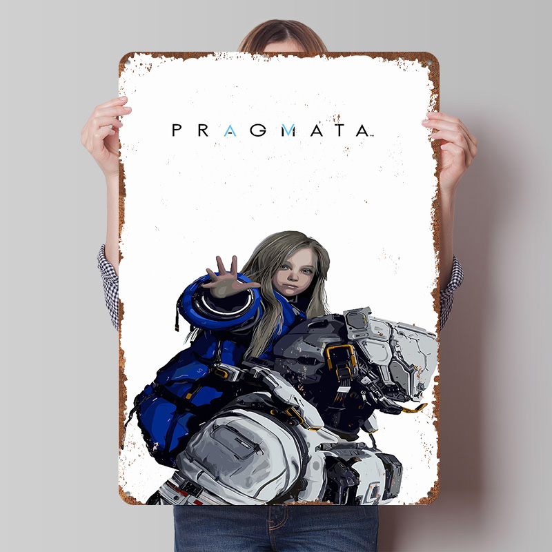 Desk Setup Art - Affiche Métallique Personnage de Jeu Pragmata,