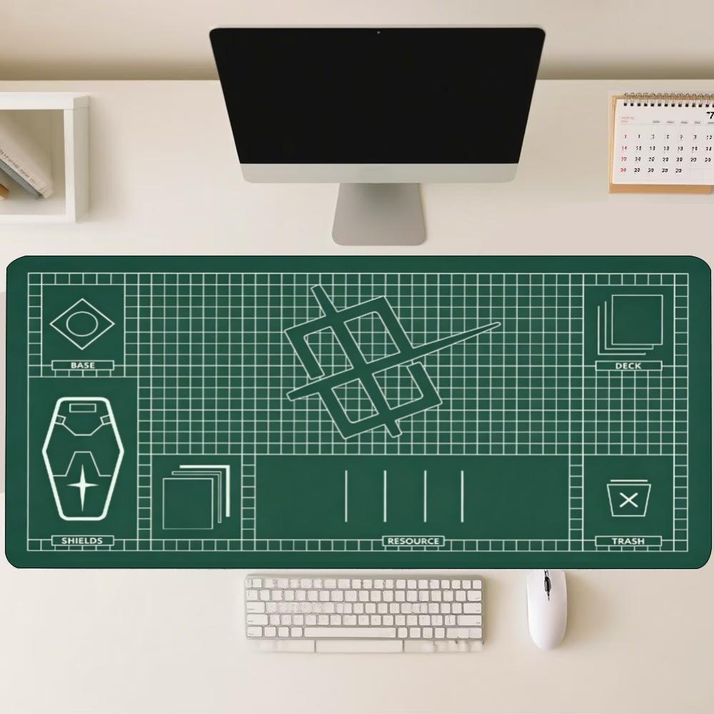 Desk Setup Workspace - Tapis de découpe à grille, grand