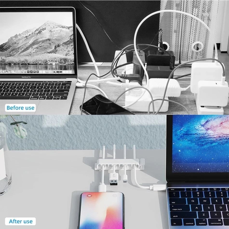 Organisateur de câbles, Clips  - Desk Setup Cable Management avis et prix