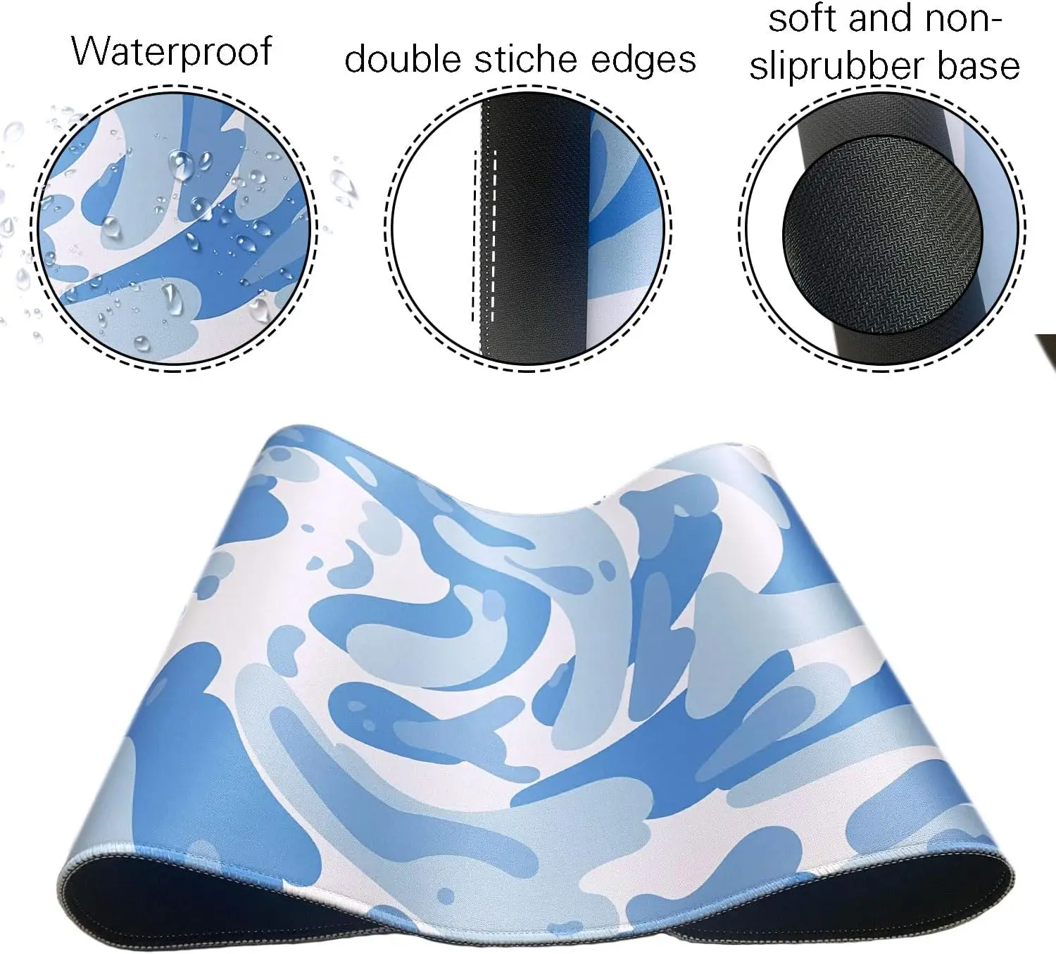 Tapis de souris de jeu à motif - Desk Setup Blue avis et prix