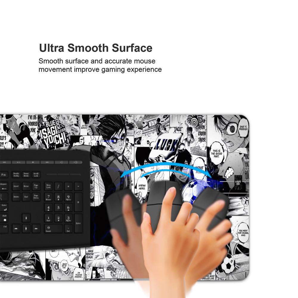 Tapis de souris Anime noir et  - Desk Setup Blue avis et prix